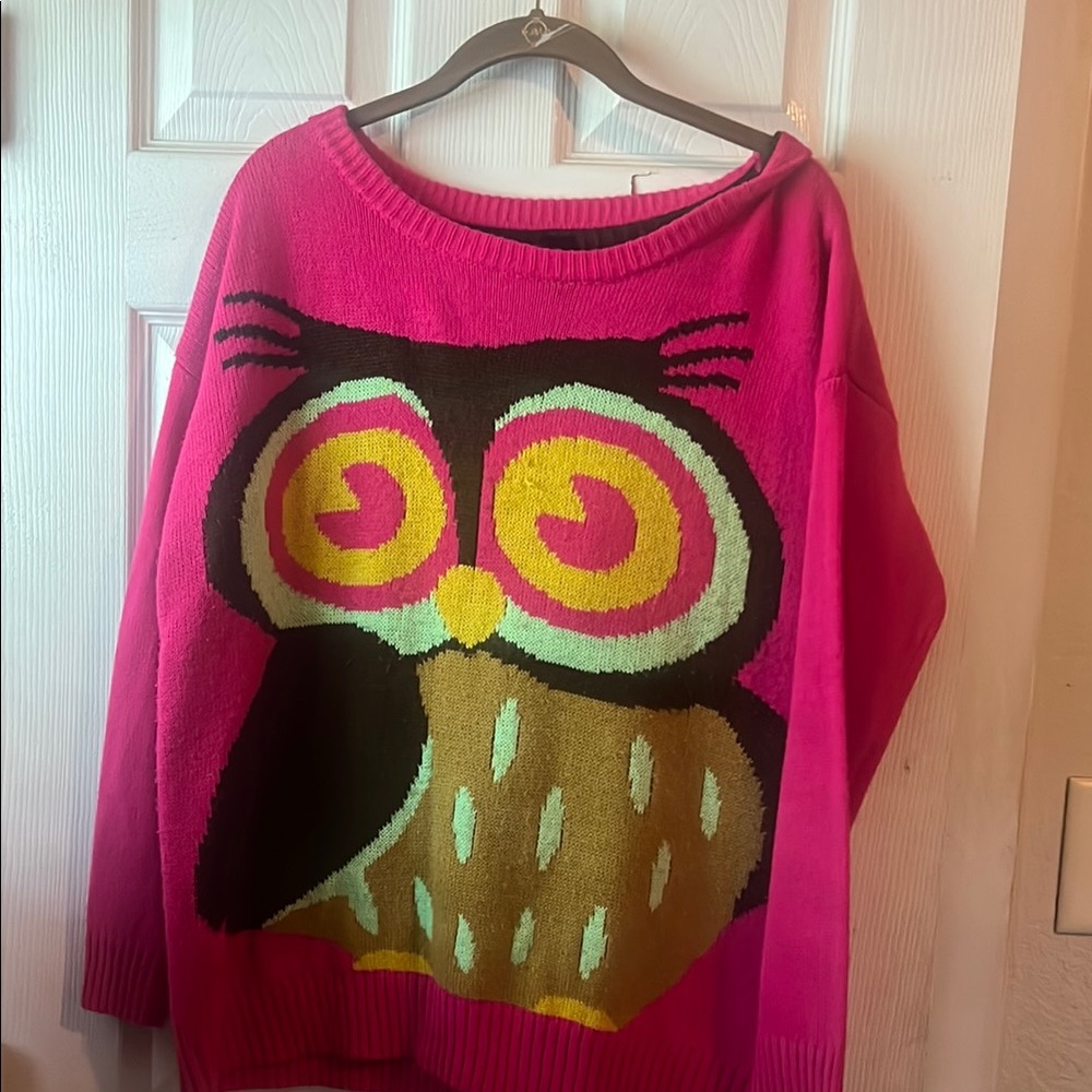 Pink Owl Sweater